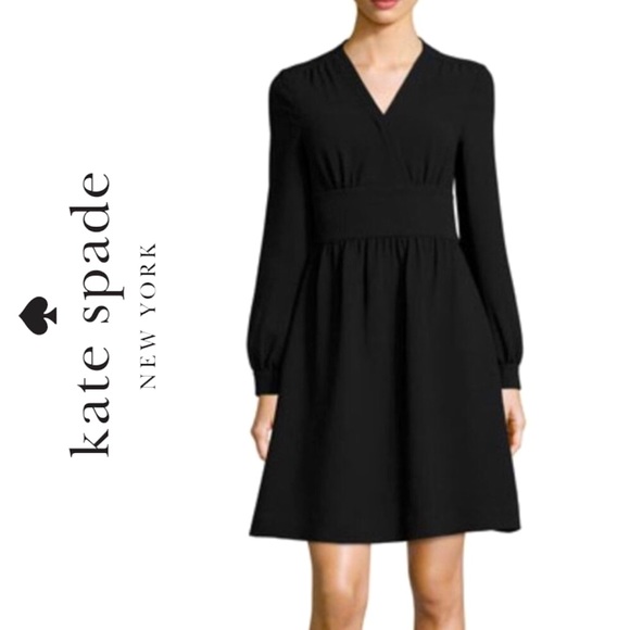 🆕﻿Kate Spade Tie Waist Dress, NWT✨Size 14, black - Picture 1 of 14